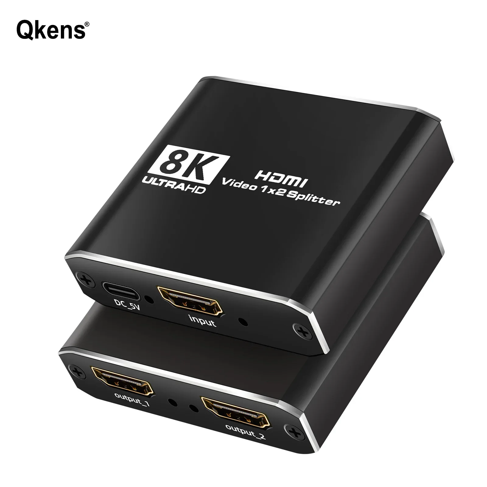 8K 60Hz HDMI Splitter 4k 120Hz HDR10 1x2 Video Distributor 1 in 2 Out 3D HDMI2.1 Splitter Adapter for PS5 PS4 PC To TV Projector