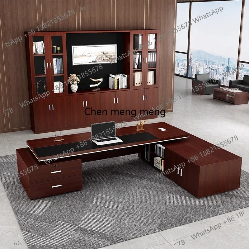 

E136 Design Wood Office Desk Storage Modern Chinese Reading High Quality Boss Desk Unique Organizer Work Schreibtisch Desk Furni