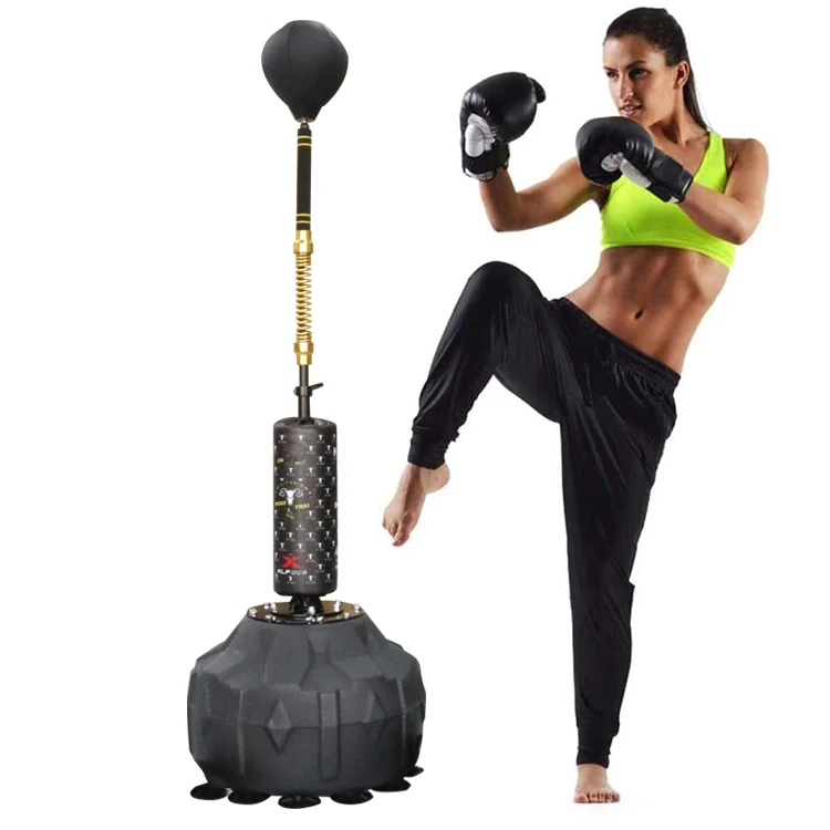 Height Adjustable Punching Bag Gym Training Reflex Speed Free Standing Boxing Bag