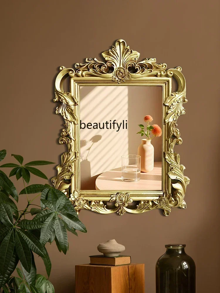 smt7486 new  ssEuropean retro makeup bathroom mirror porch wall mirror princess style photography shooting decorative selfie mir
