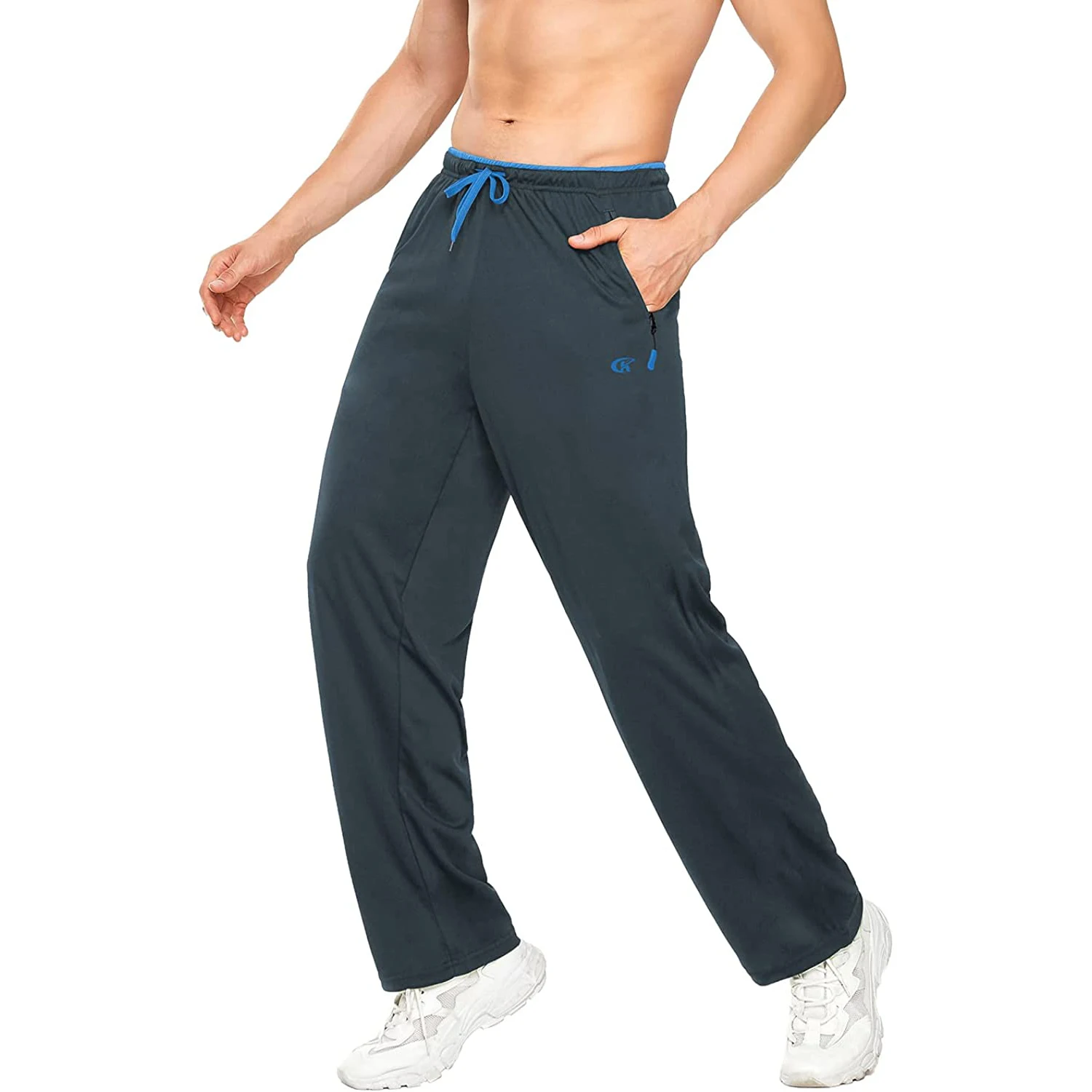 Pantalones de chándal para hombre, pantalones deportivos para correr, con cordón, ligeros, sólidos, ropa de calle deportiva, pantalones informales