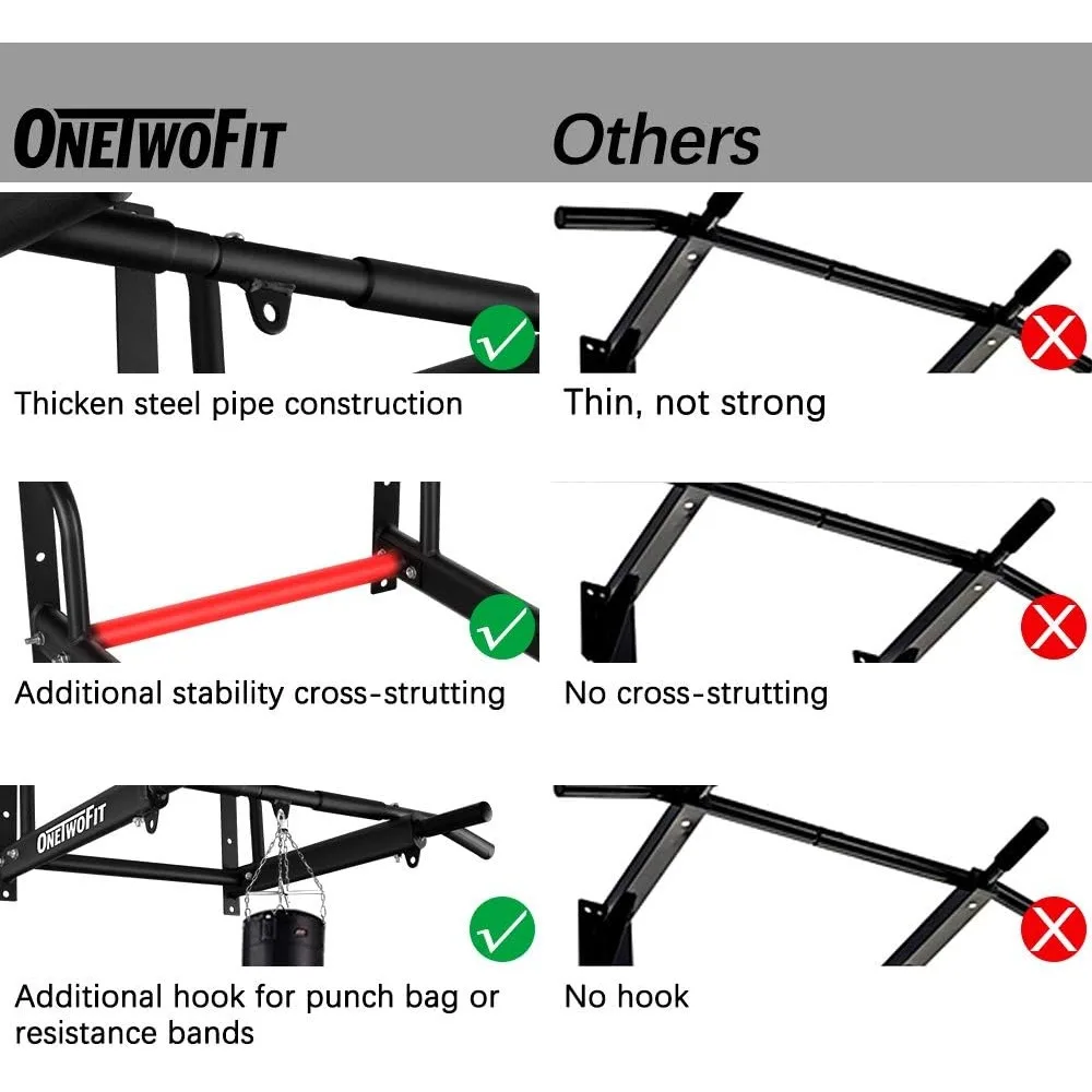 قضيب سحب مثبت على الحائط - تصميم ثابت بـ 6 فتحات للاستخدام الداخلي والخارجي، أقصى وزن 440 رطلاً #6