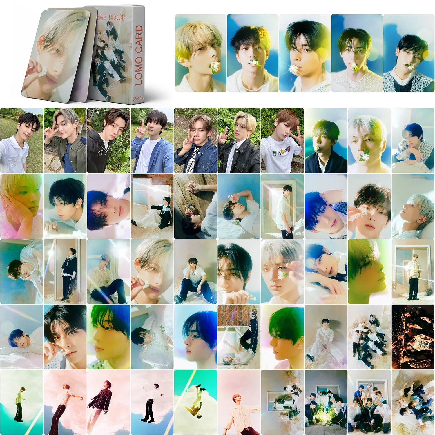 55Pcs/Set Kpop E Group ORANGE BLOOD New Album Lomo Cards E Photocards JUNGWON JAY Photo Cards