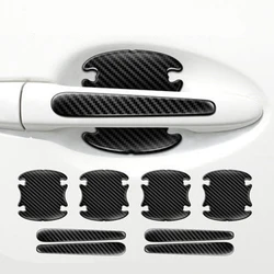 Car Door Handle Bowl Scratch Protective Stickers Carbon Fiber Protector Cars Sticker Car Handle Anti-collision Protection Strip
