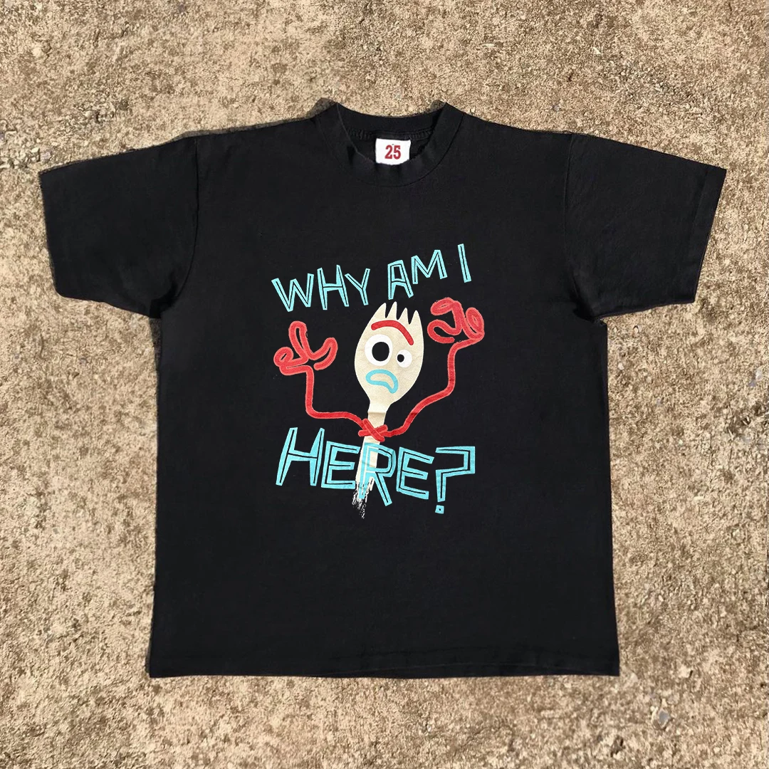 

Breathable Fun Cartoon ort Sve T-irt Precision oulder Version 220G by Wang Studio Summer Casual Loose Fit round Ne