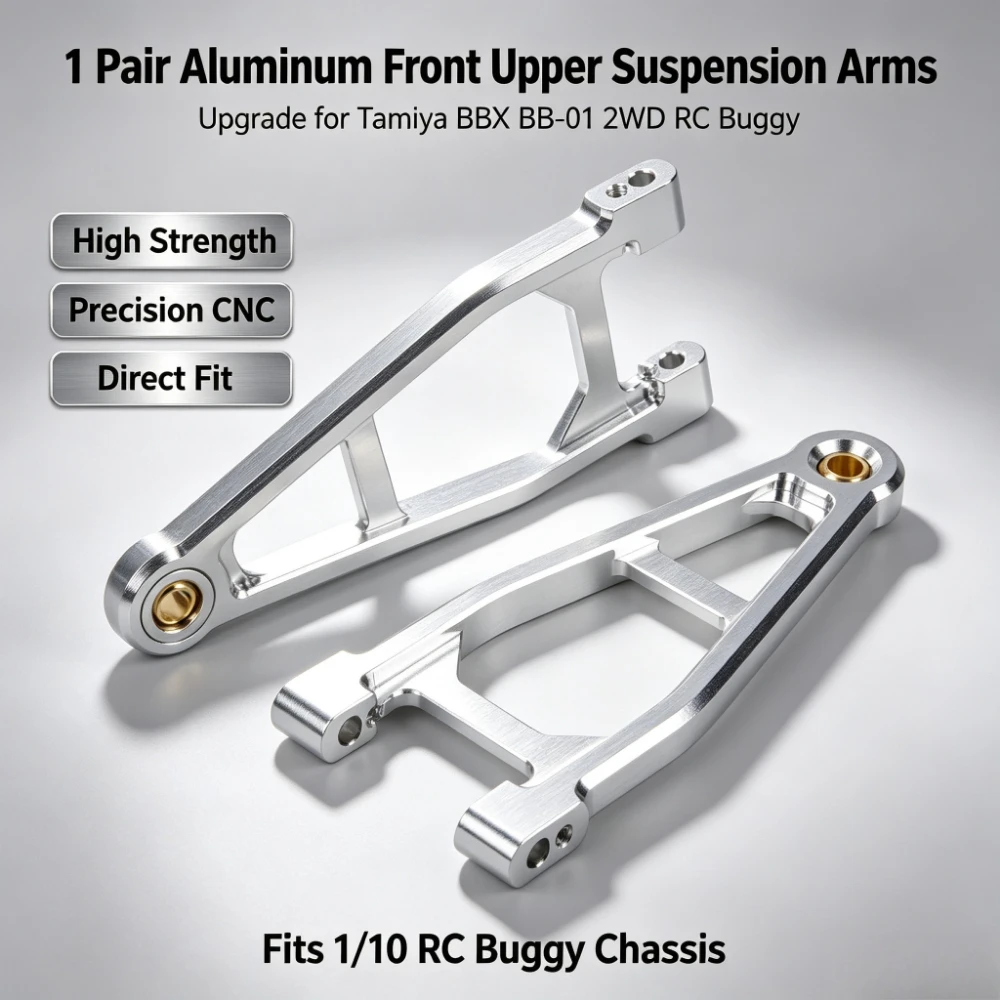 Front Upper Suspension Arms Durable Upgrade Parts for Tamiya BBX BB‑01 1/10 2WD RC Buggy Car Chassis Replacement Accessories
