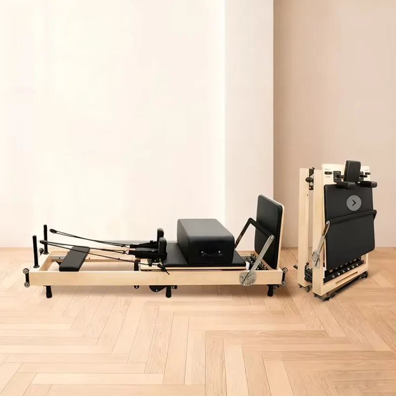 Home Use Fitness Portable Wood Foldable Pilates Beech Wood  Pilates Reformer Pilates Bed Machines Equipment