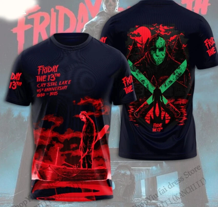 رجل تي شيرت هالوين الجمعة جيسون فورهيس ثلاثية الأبعاد تي شيرت مطبوع الرجال النساء موضة عادية كم قصير التي شيرت الاطفال بلايز تيز الصيف