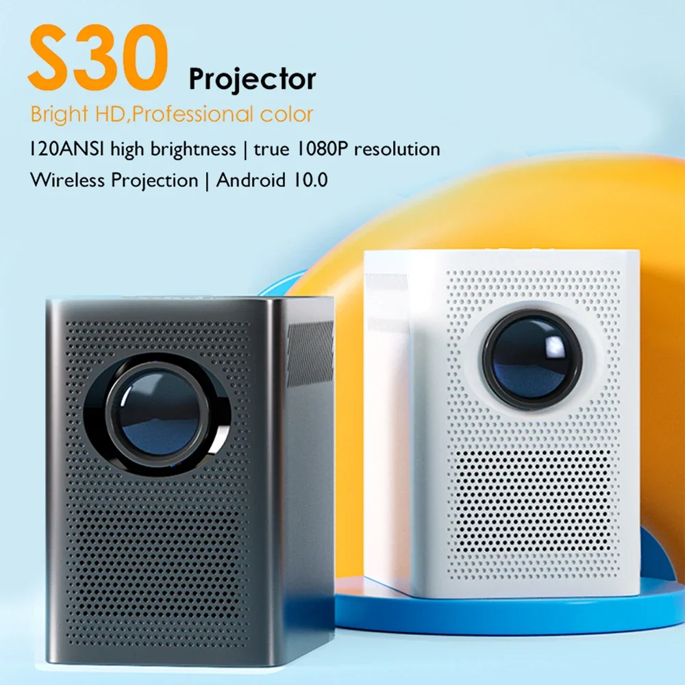 S30Max 4K HD Smart Projector Home Portable Wireless Mini Projector with WiFi and Bluetooth Pocket Outdoor