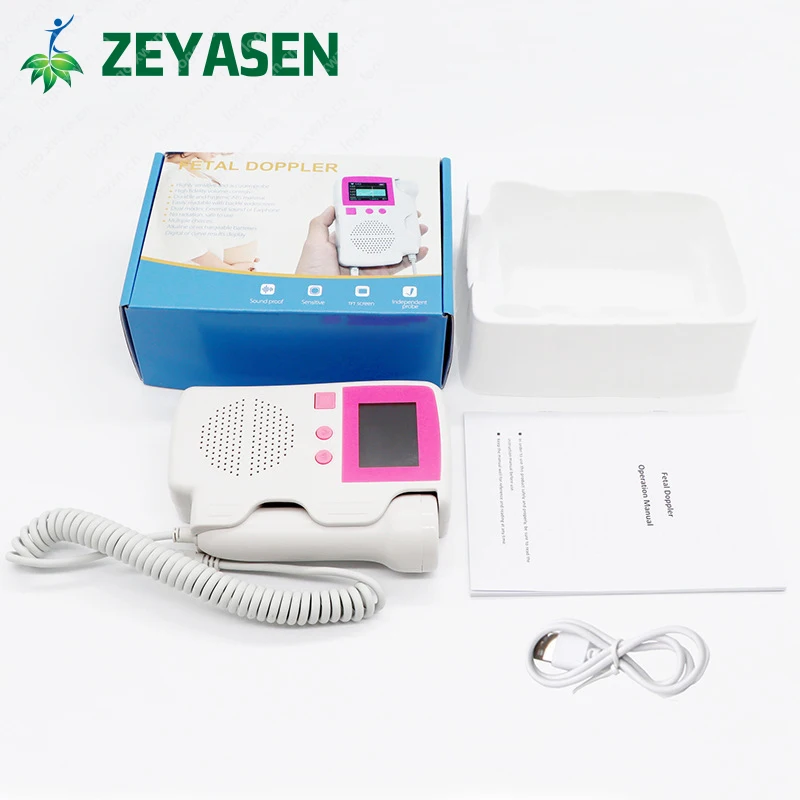 Doppler Fetal Monitor de ritmo cardíaco para bebé Monitor de bebé Dopler Ultrasonido portátil Fetal Ultrasonidos Ultrasonido Medico Ecog