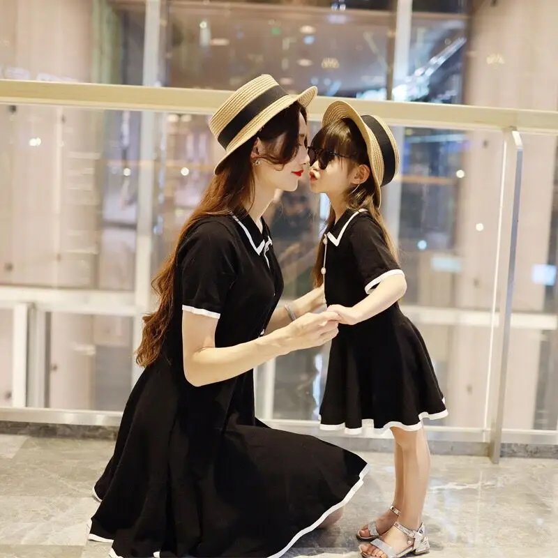 Mother Daughter Dress Short Sleeve  Matching Family Outfits  Mommy and Daughter Matching Clothes  Summer Vestido  Mommy and Me