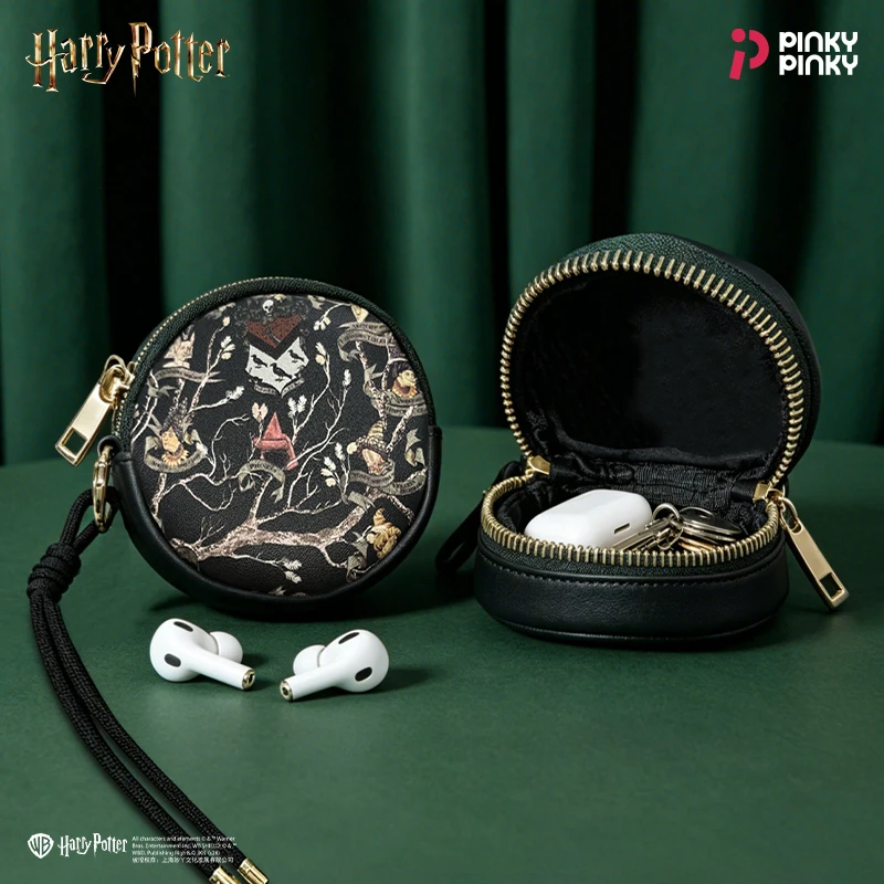 PinkyHarry Potter Earphone Case Black Family Mini Portable Key Pouch for Commuting Gifting for Students&Office Workers