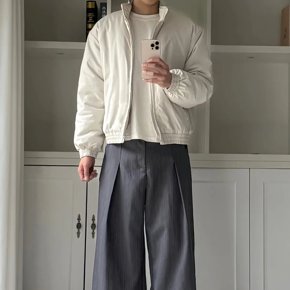 الخريف الشتاء حجم كبير الرجال القطن Jaet الوقوف طوق الطيار Sle سترة بيسبول عادية Thiened ألياف البوليستر سستة C...