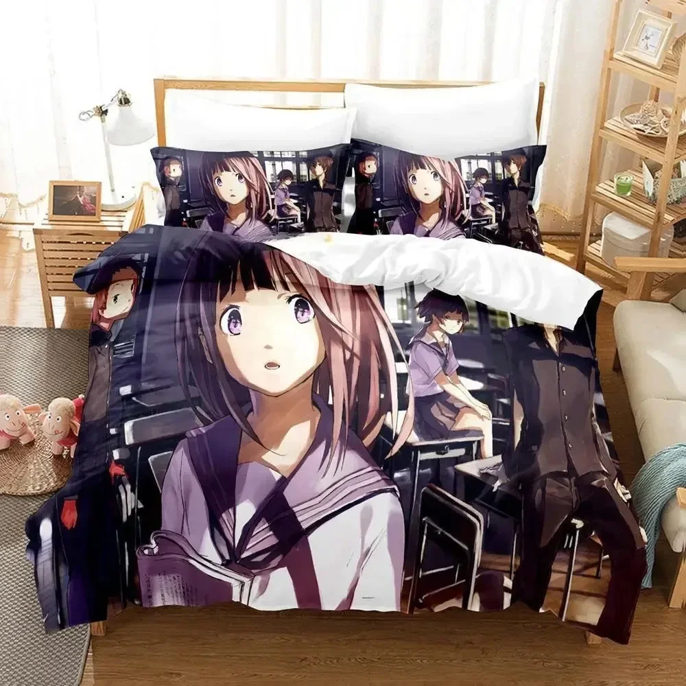 

New Hyouka Bedding Set Single Twin Full Queen King Size Bed Set Adult Kid Bedroom Duvet cover Sets 3D Print Anime Bed Sheet Set