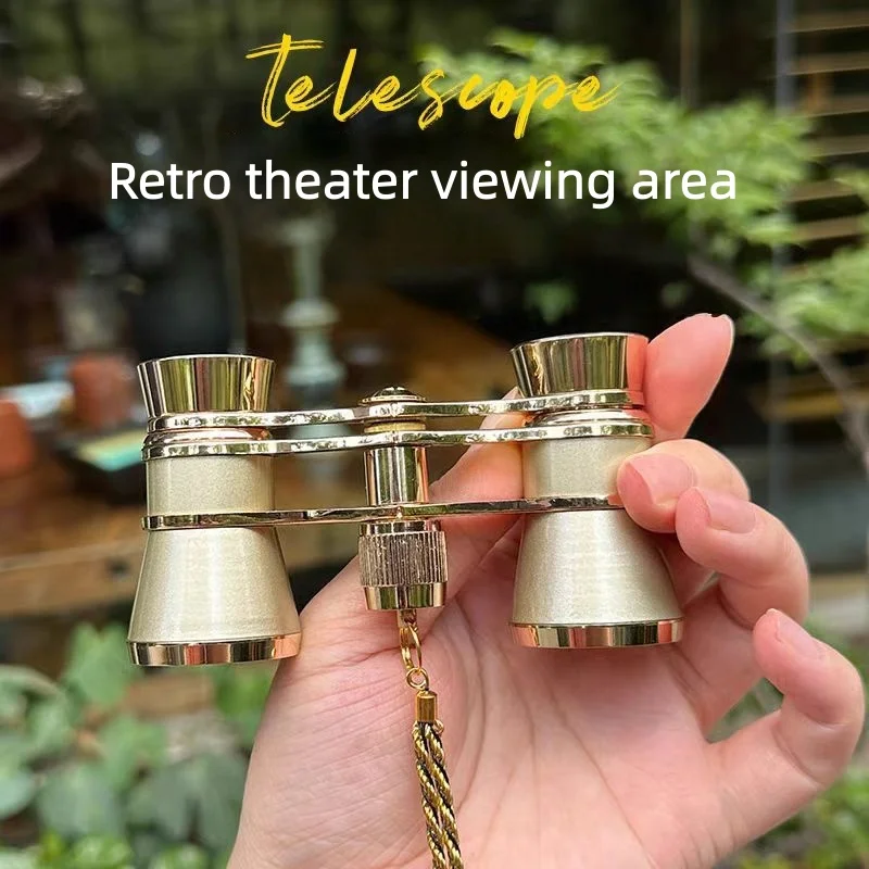 

New 3x25 Vintage Binoculars Telescope Opera Theater Glasses With Retractable Handle Women Girls Telescope Hose Racing Glass