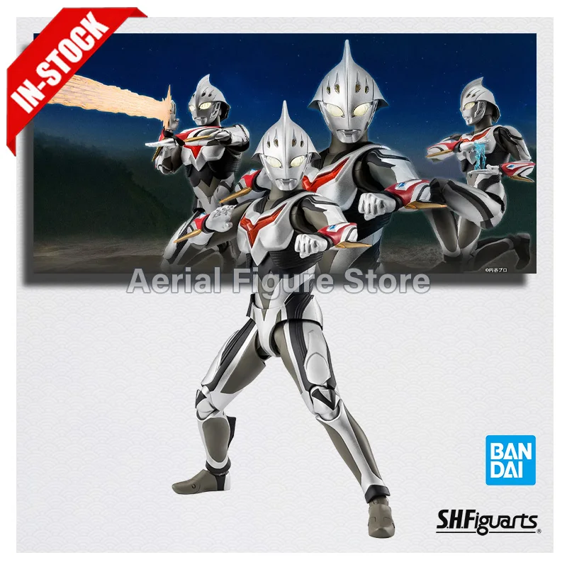 En Stock, Figura de Acción Bandai SHF Ultraman Nexus Anphans, Modelo Terminado, Juguete de Anime, Regalo, Embalaje de Cartón Espuma, Colección de Figuras