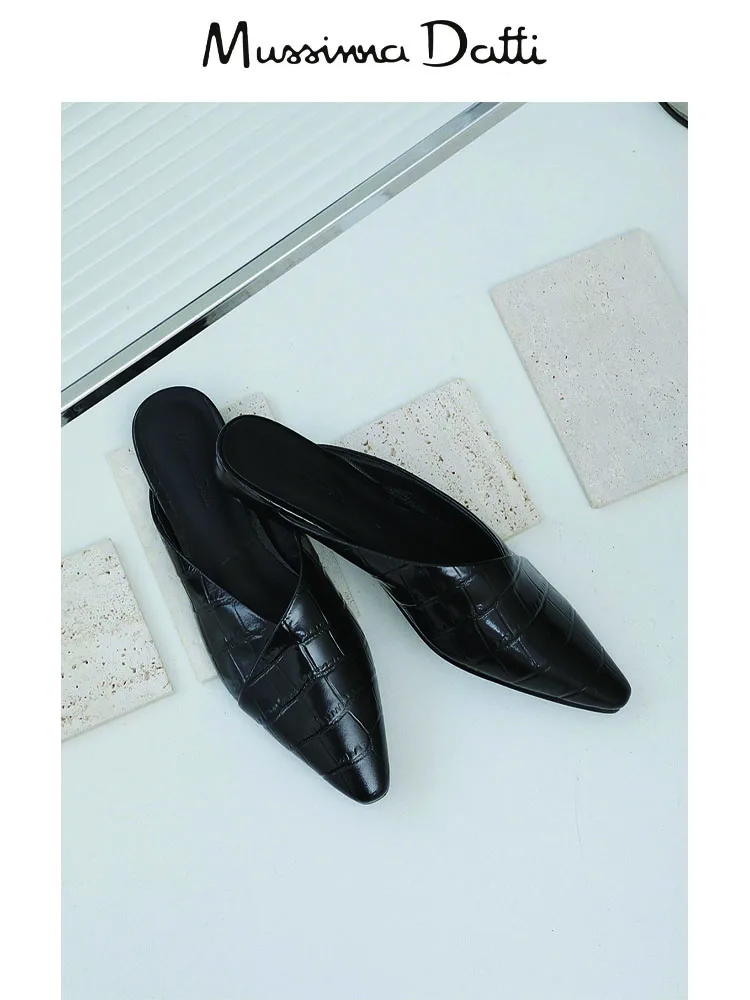 Murrinna Daffi 2024 Fashion New Women Shoes Moroccan Style Summer Pointed Head Flats Slippers Solid Simple Beach shoes