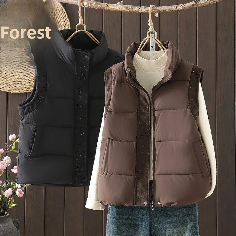 Gilet d'automne et d'hiver doublé de Fce pour femme, Jaet rembourré polyvalent, petite taille, vêtements d'extérieur