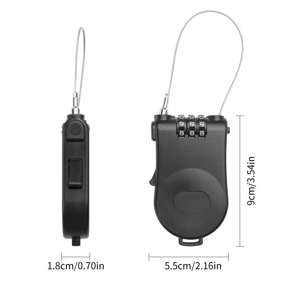 DOMEN Bicycle Steel 3 Digit Cable Code Lock Outdoor Waterproof Motorcycle Helmet Anti-Theft Chain Password Lock Bike Accessories image 6