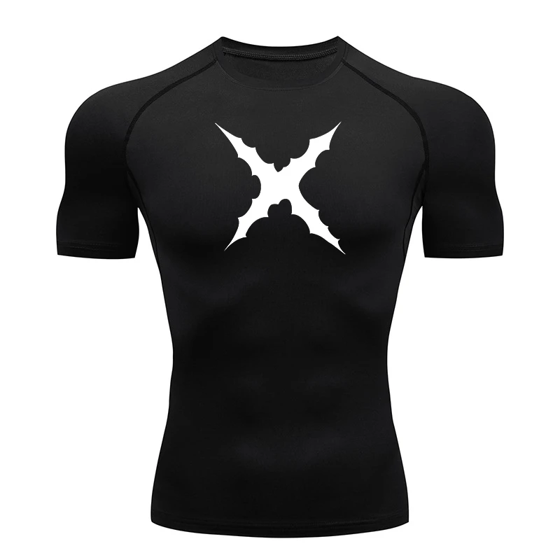 Scar Print Compression Shirt for Men Gym Workout Running Undershirts Baselayers Athletic Quick Dry Tshirt Tees Activewear Tops