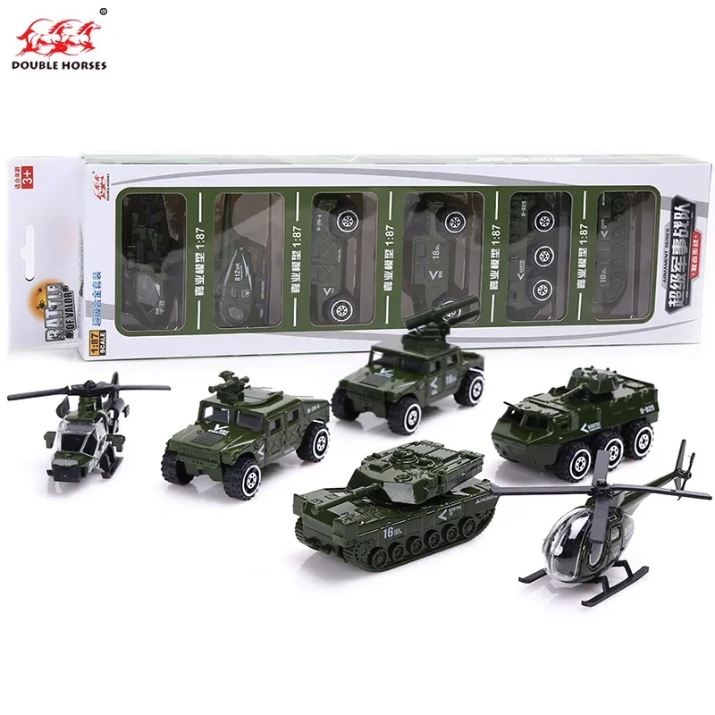 Hot! 6Pcs 1:87 Scale Car Military Military Engineering Aircraft Vehicle Kid Toy Model