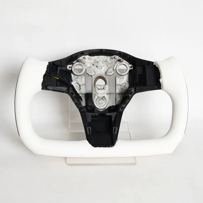 

White full leather heated modified car steering wheel