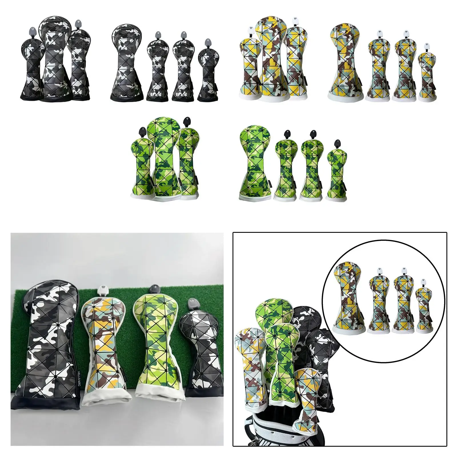 

Golf Club Head Covers Transport Protection PU Replacement Golf Headcovers