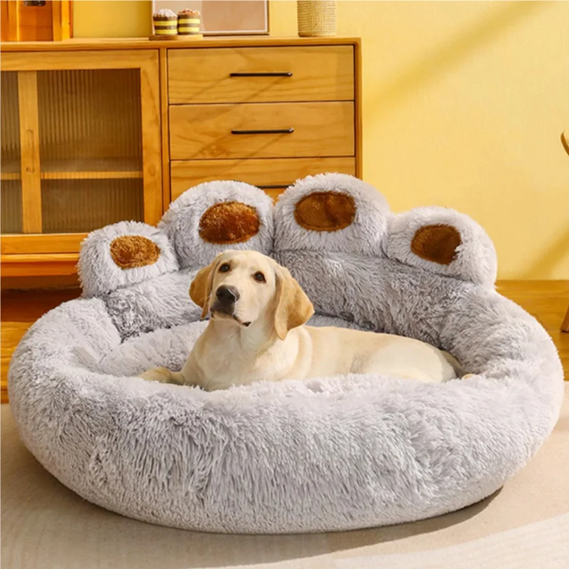 

Fluffy Dog Bed Winter Plush Kennel Accessories Pet Products Large Dogs Beds Bedding Sofa Basket Small Mat Cats Big Cushion Puppy