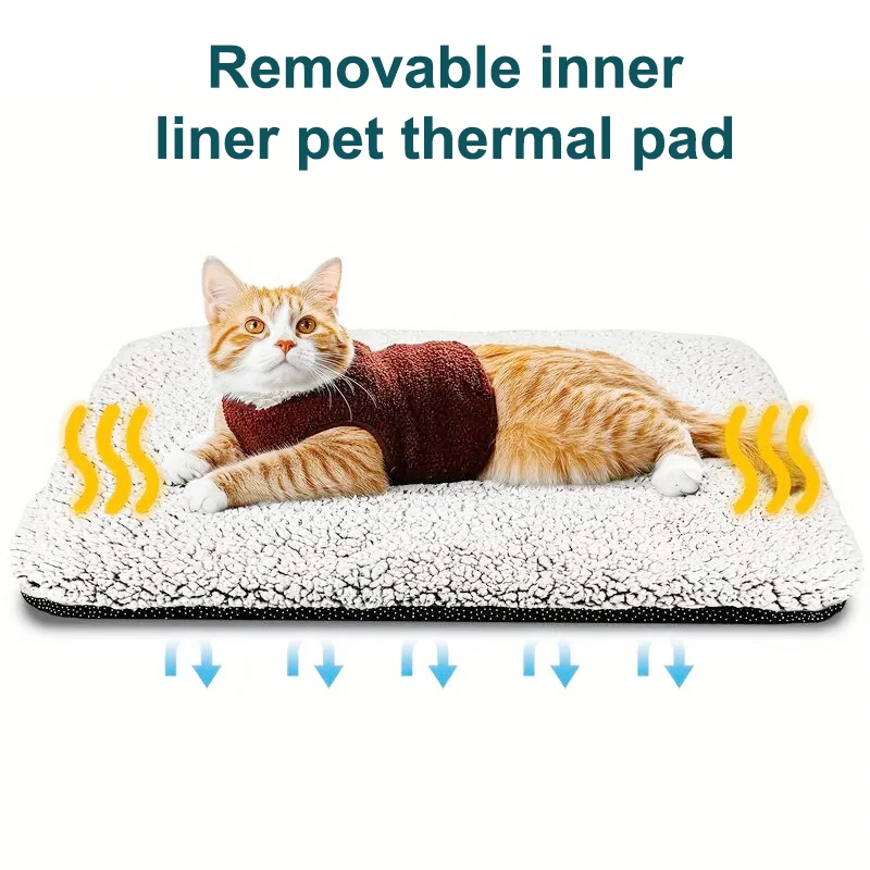 Pets Thermal Pad; Washable Self-Heating Cushion; Body Heat R