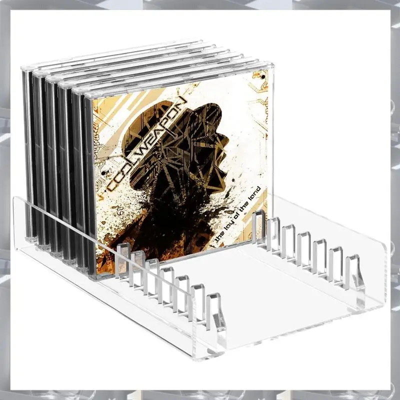 Hot Selling-CD Storage Holder Desktop Stand, Acrylic CD Organizer Stand CD Display Rack, CD Storage Rack Up To 12 Standard CD Ca
