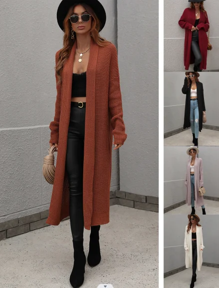 

Women's round Ne Knitting Cardigan Loose Sweater Comfortable Fit Faionable Autumn Winter A-Line Knitwear