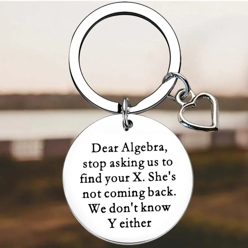 

New Algebra Mathematics Gift Key Chain Ring Math Teacher Gift keychains pendant Science Gift