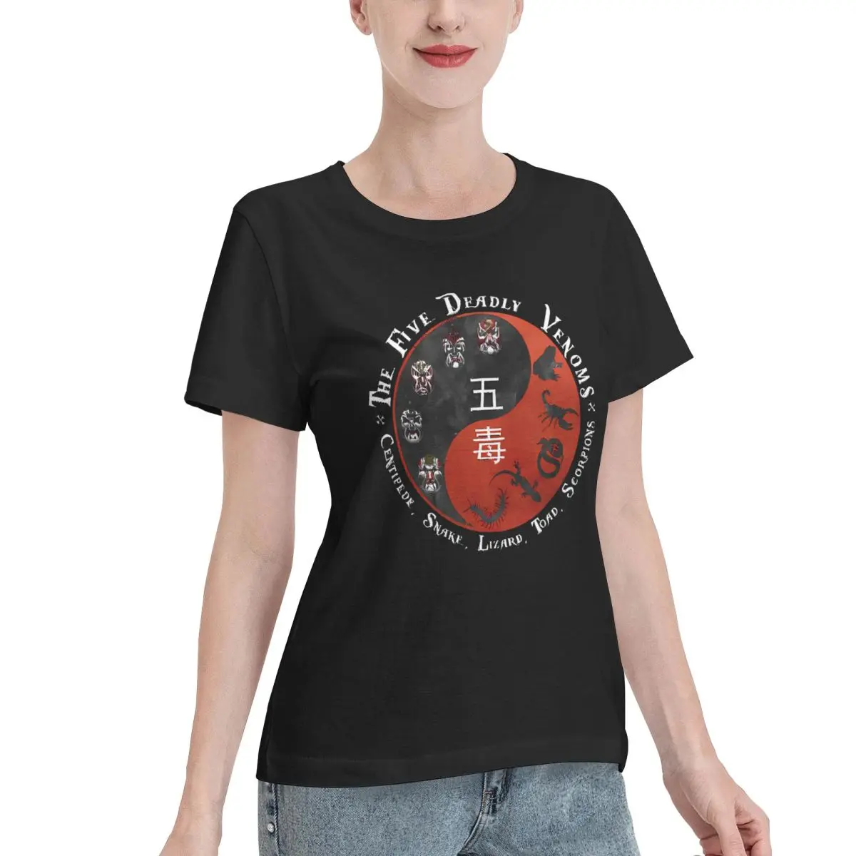 Limited Offer The Five Deadly Venoms Women's T-shirt Casual Street Relaxed Cut Tshirt