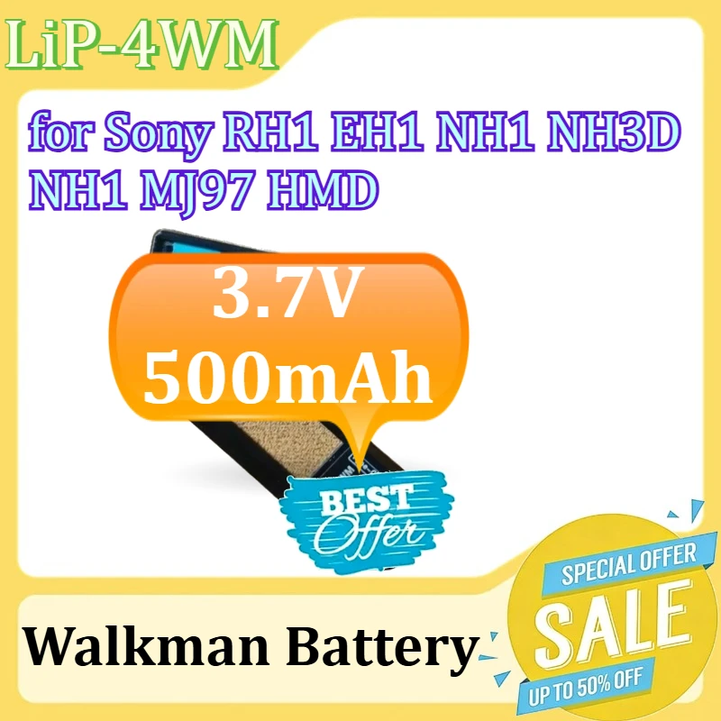 

LiP-4WM Walkman Battery for Sony RH1 EH1 NH1 NH3D NH1 MJ97 HMD Charger 3.7V 500mAh