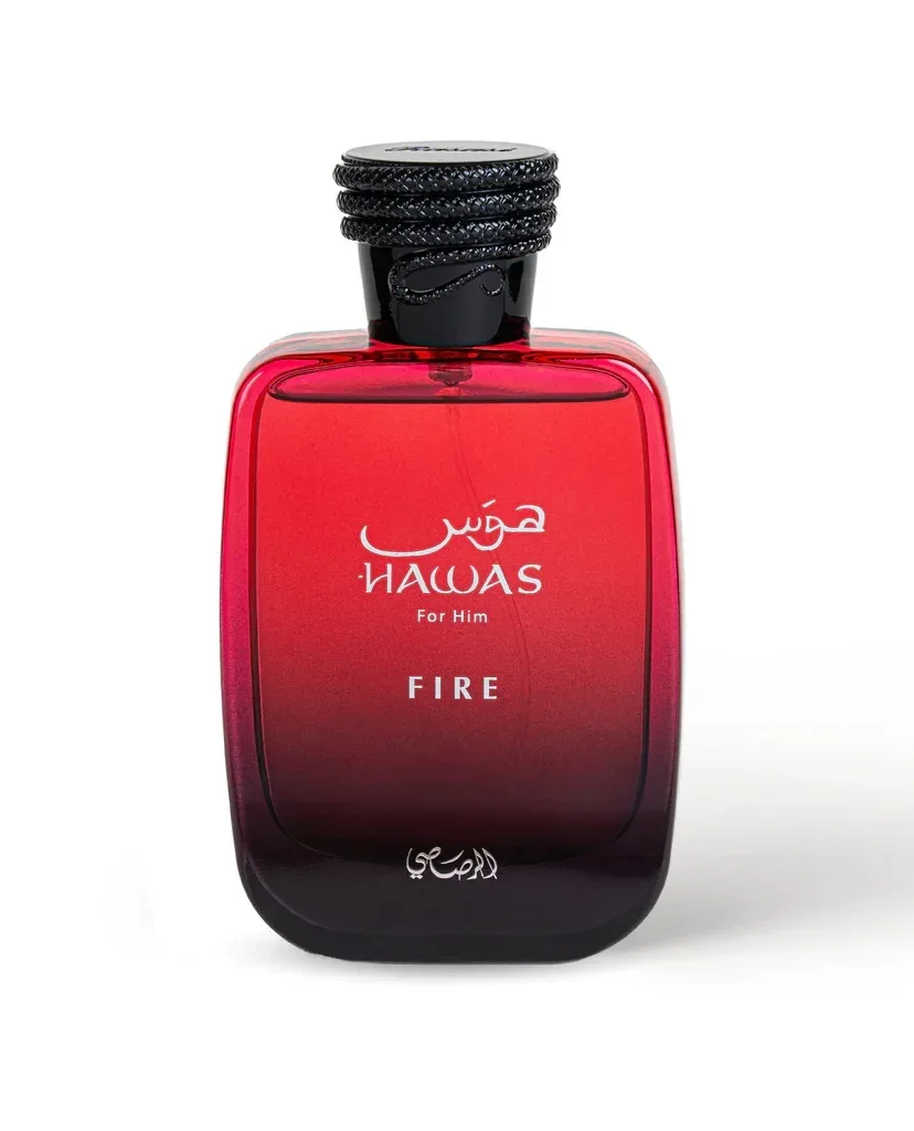 عطر Rasasi Hawas Fire Eau De للرجال 3.4 أونصة / 100 مل - كولونيا طازجة حارة تدوم طويلاً، هدية مثالية له