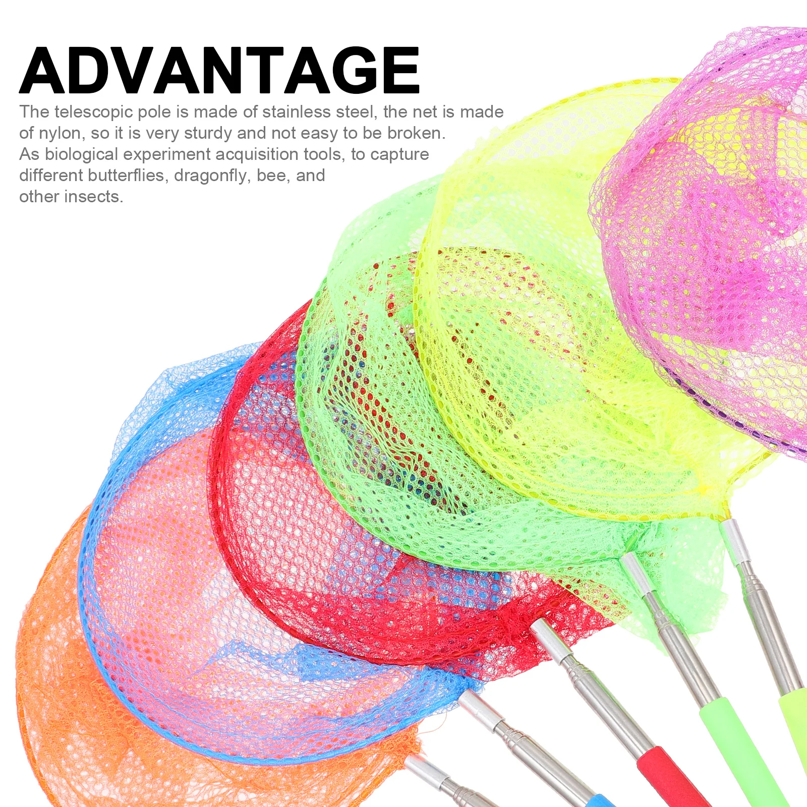 6 stuks vangnetten draagbare telescopische insectenvanger kit voor kinderen buiten vlinders libellen visnet lichtgewicht