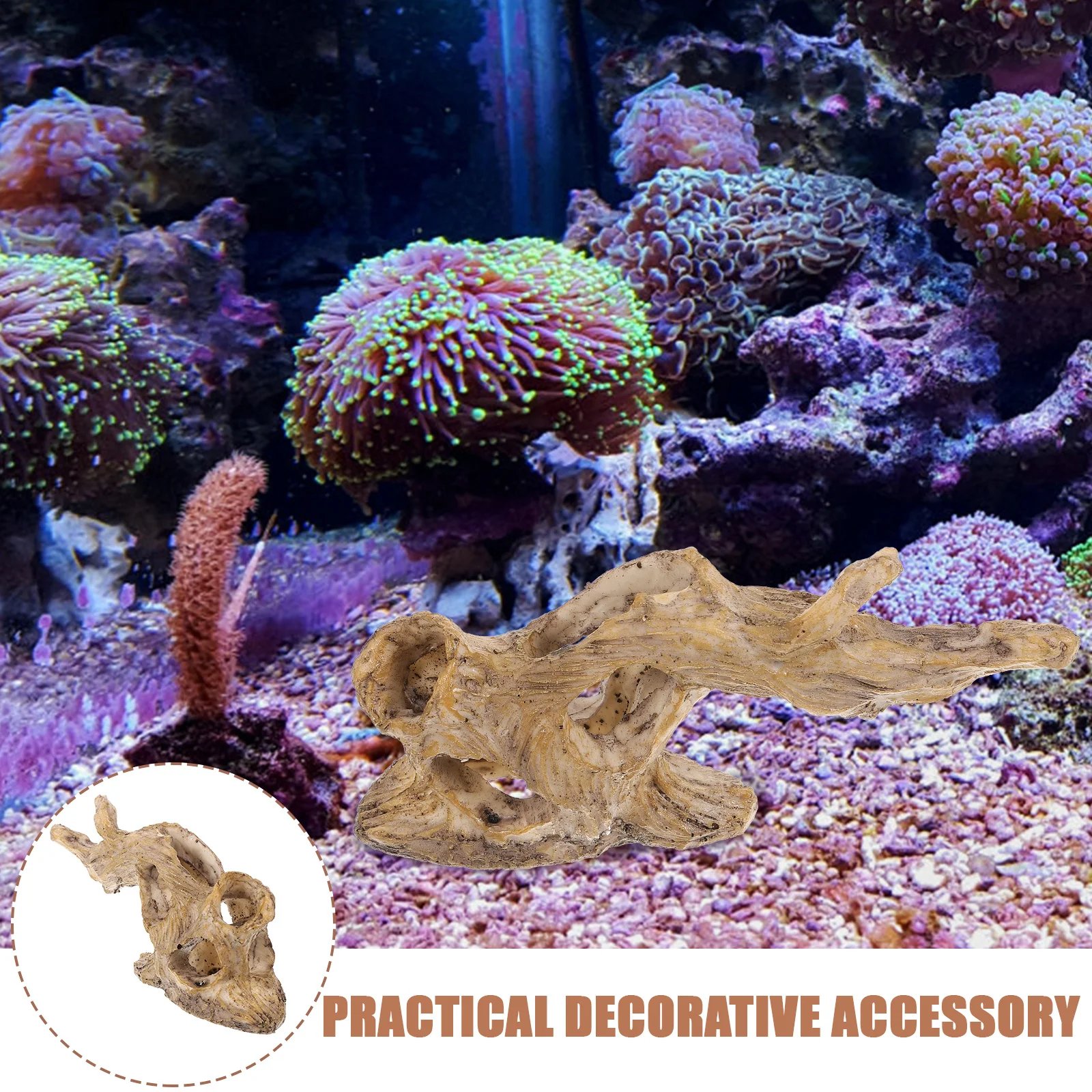 

Resin Tree Trunk Aquarium Decoration Fish Tank Hideout Safe for Fish Vivid Colors Durable Aquarium Decoration Tree Trunk