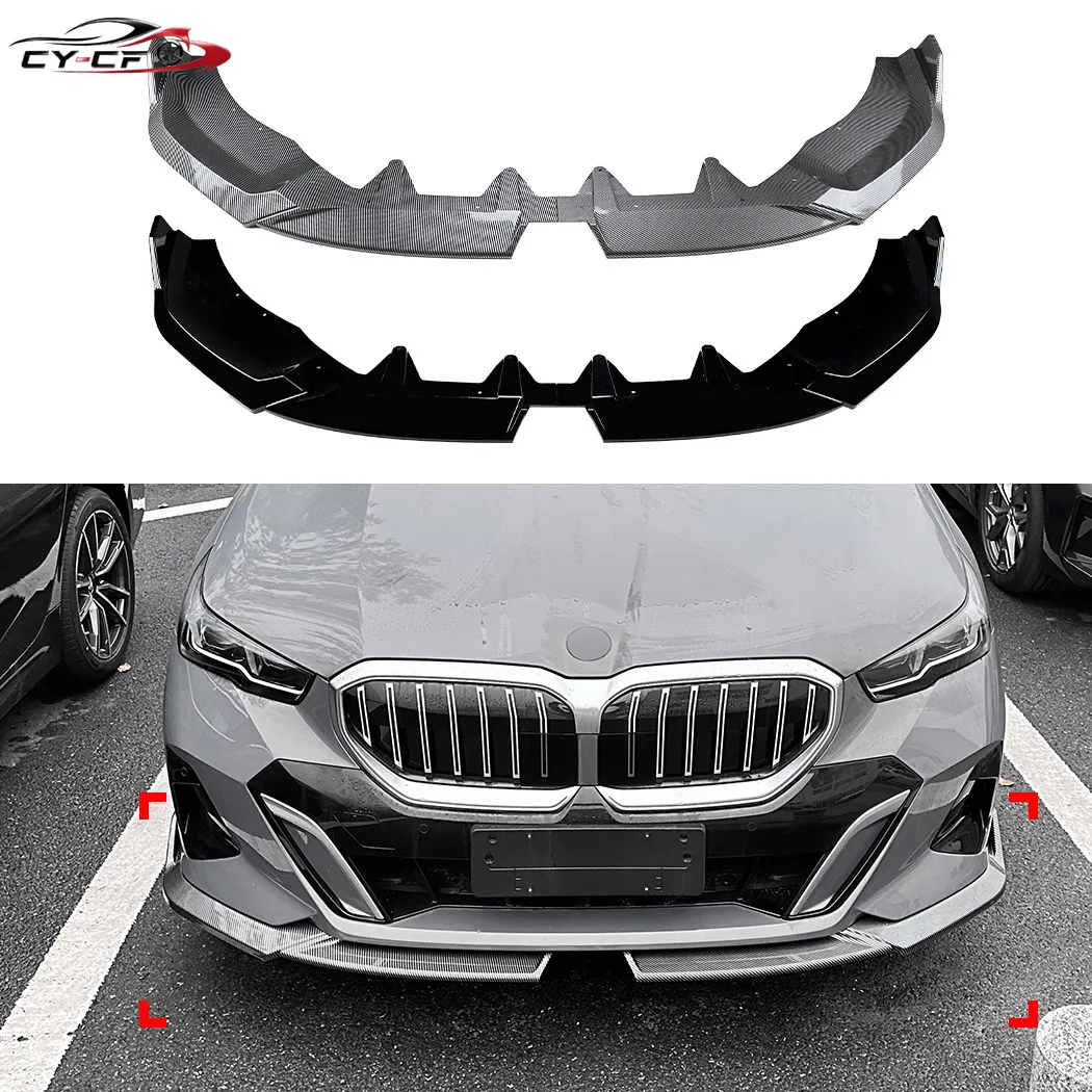 2PCS Car Front Bumper Lip Spoiler Splitter M Performance MP Aero Style Front Bumper Lip For BMW i5 M Sport G60 G61 2024+