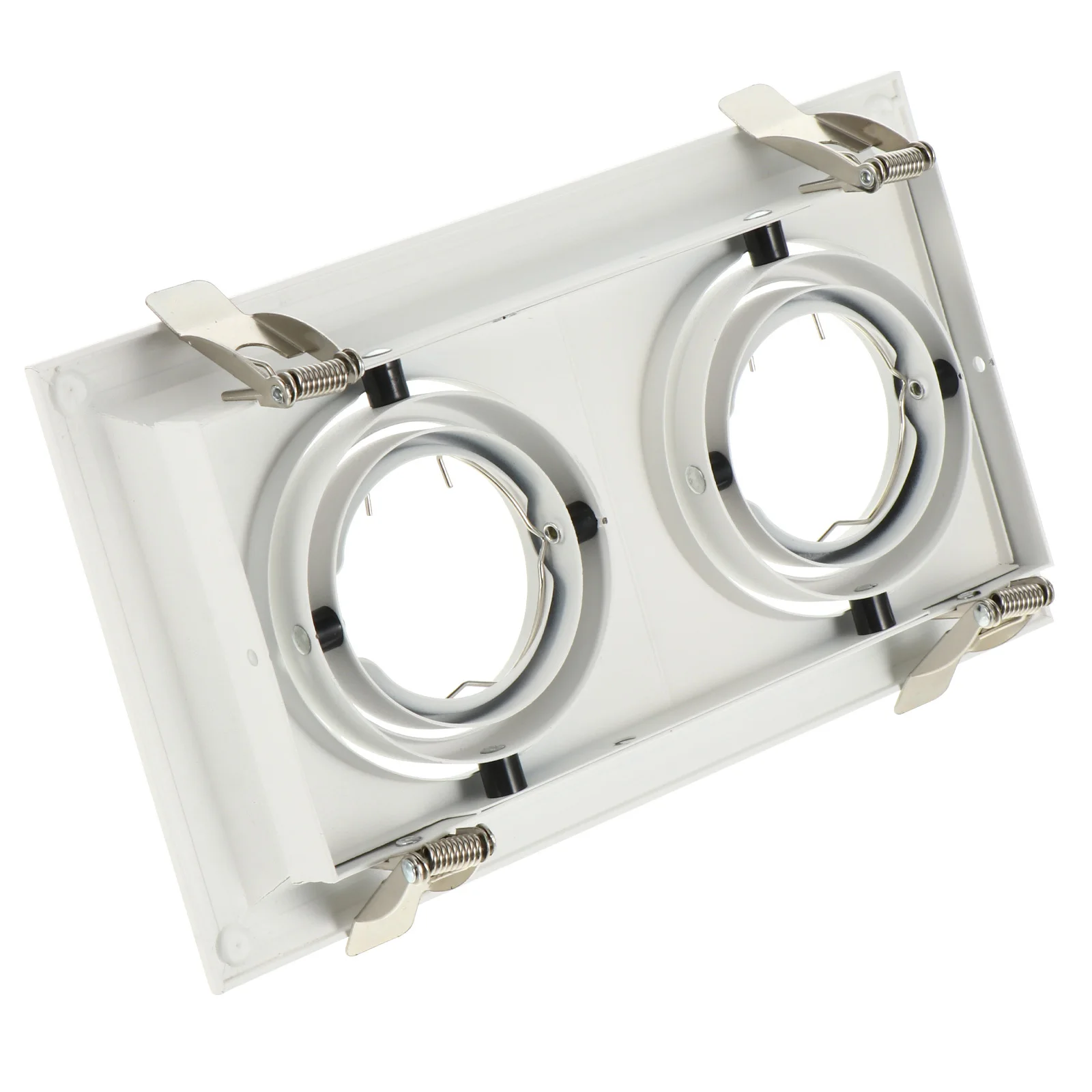 

1pc Led Spotlight Shell Aluminum Alloy Adjustable Dual Head For Gu10 Mr16 Ceiling Light Mounting Frame Spotlights Trim Ring