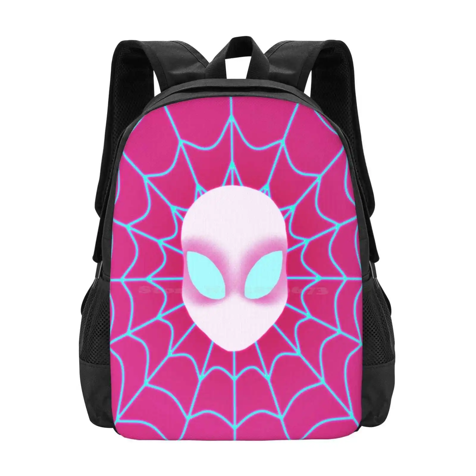 ゴーストスパイダーティーン学生バックパックパターンデザインバッグスパイダーグウェンゴーストSpiderygwen stacy spiderverse