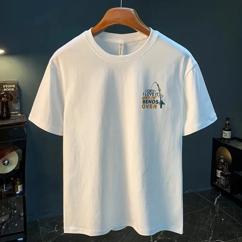 Printed short sleeved T-shirt men's summer new trend loose round neck breathable comfortable casual top