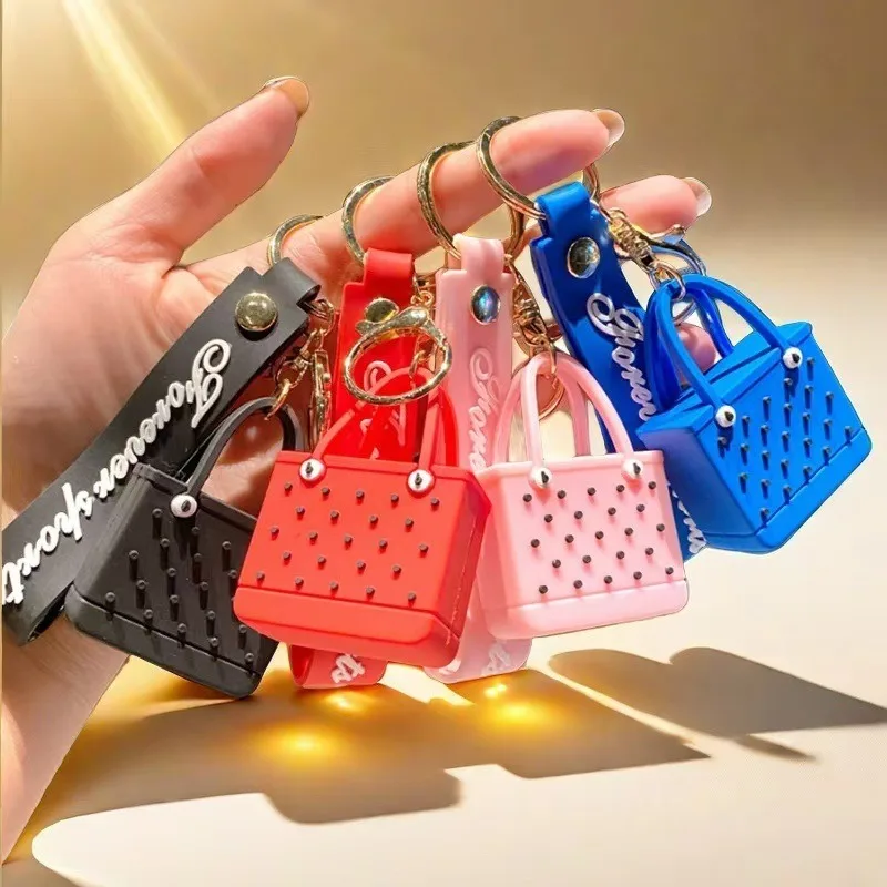 Mini bolso Bogg, estatuilla de silicona, bolso de mujer, estatua, cesta de cosméticos para exteriores, escultura, llavero bonito, adorno, bolsa Bogg de gelatina