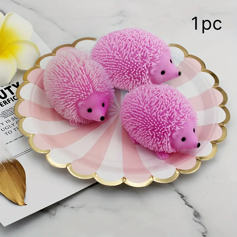 1pc Pinch Funny Cute Doll Toy Hedgehog Squeeze Ball Glitter Creative Toy (Random Color)