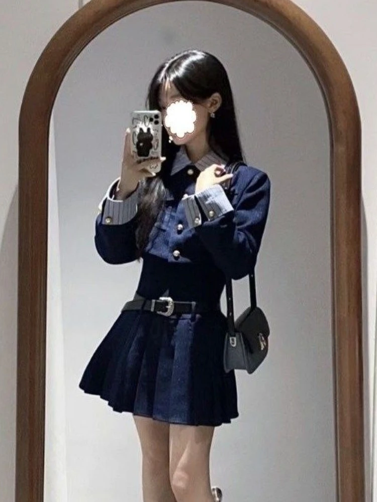 

Autumn Korean Fashion Preppy Style Women's Suit Y2k Aesthetic Elegant 2 Piece Set Chic Slimming Design Lady Set Female Clothing