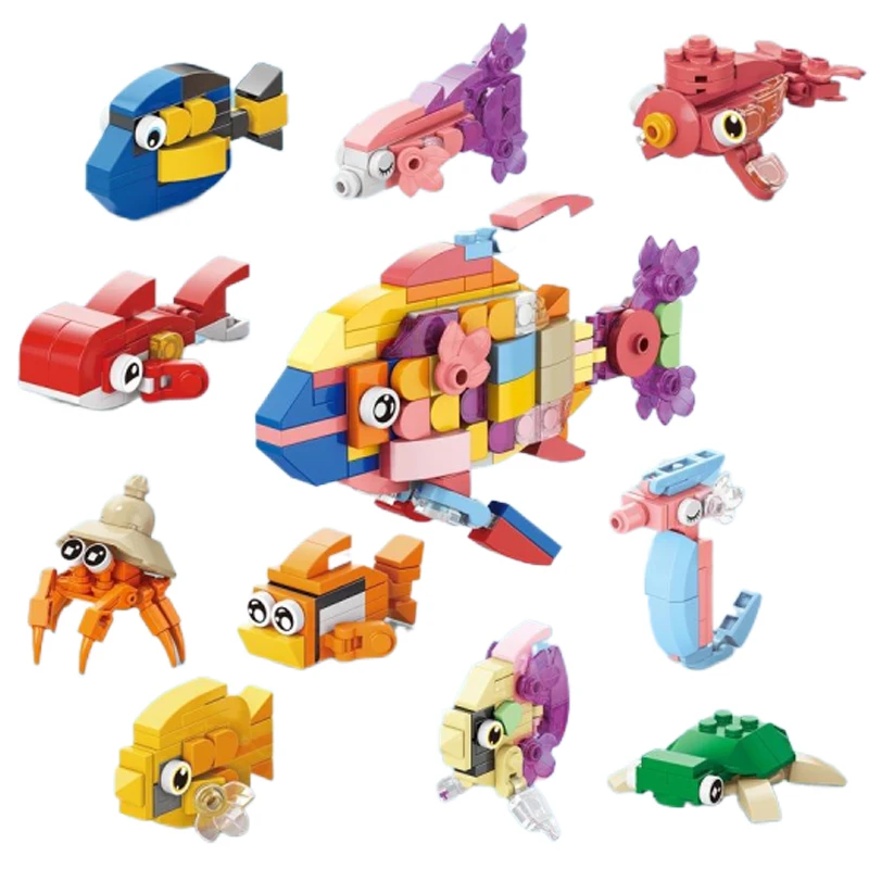 Dinosaur Insect Animal Park Cartoon Butterfly  Mini Model MOC Building Blocks Turtle City Construction Bricks Toys for Children