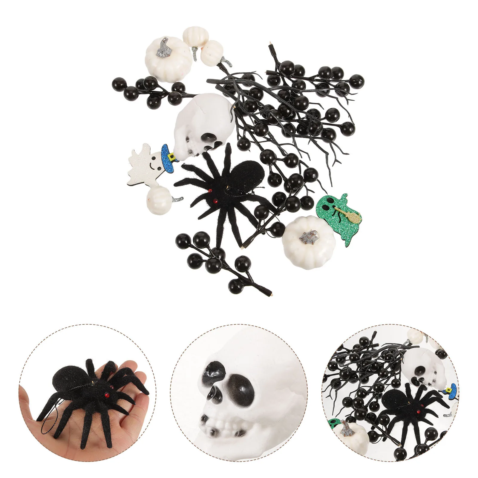 

1 Box Halloween Tabletop Decorations Spooky Home Party Centerpiece Black Accents Haunted House Scene Indoor Outdoor Desktop