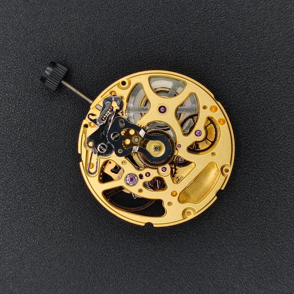 Genuine HK PT5404 Automatic Mechanical Movement Gold Skeleton Self-winding PT5404 Mechanism High Quality Golden Silver Version