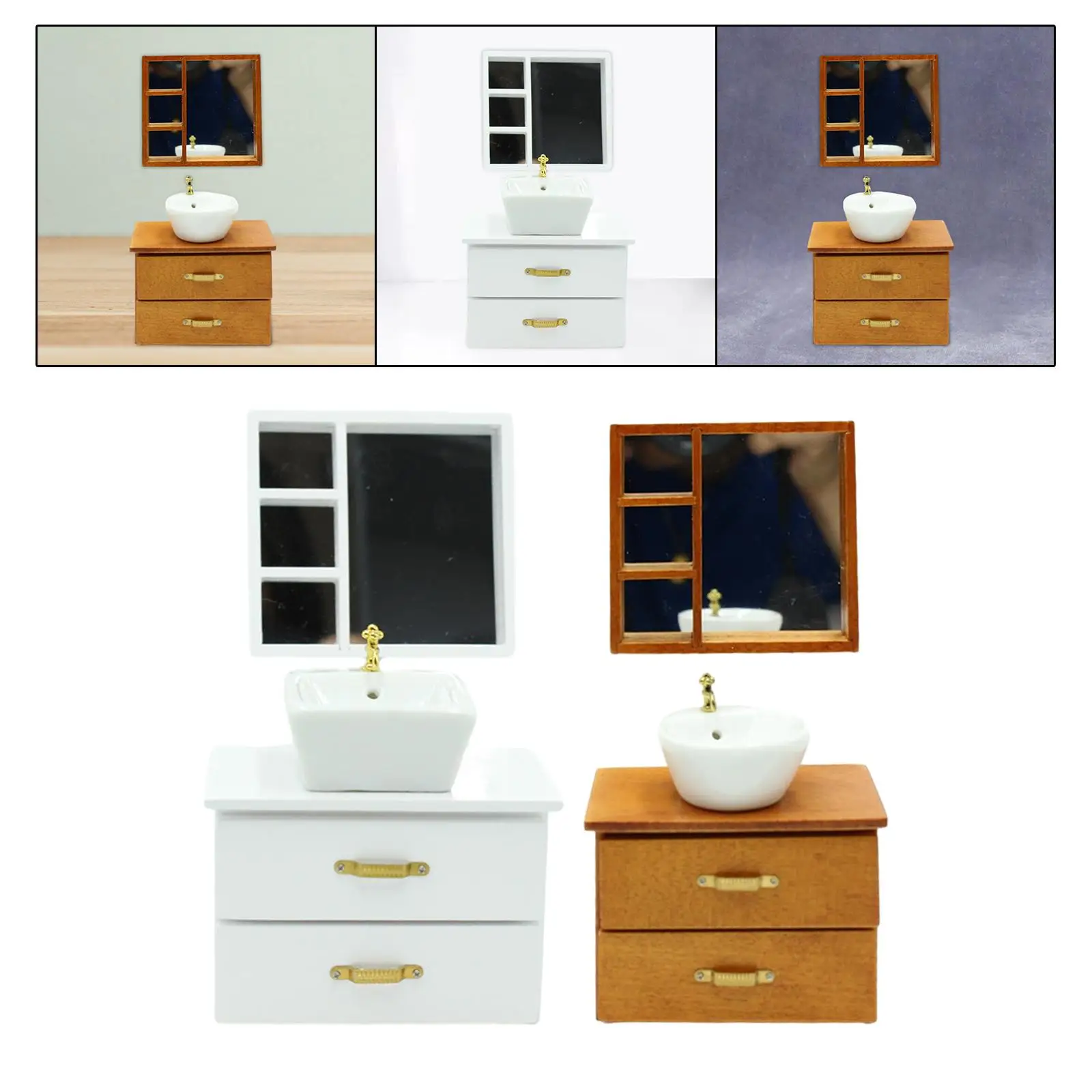 ชุดของเล่นจำลองห้องน้ำขนาด 1/12 สำหรับเด็ก ของเล่นบทบาทสมมติ ของขวัญวันเกิดสำหรับเด็ก ของเล่นเฟอร์นิเจอร์บ้านตุ๊กตาแบบคลาสสิก ของเล่นจิ๋ว งานฝีมือ