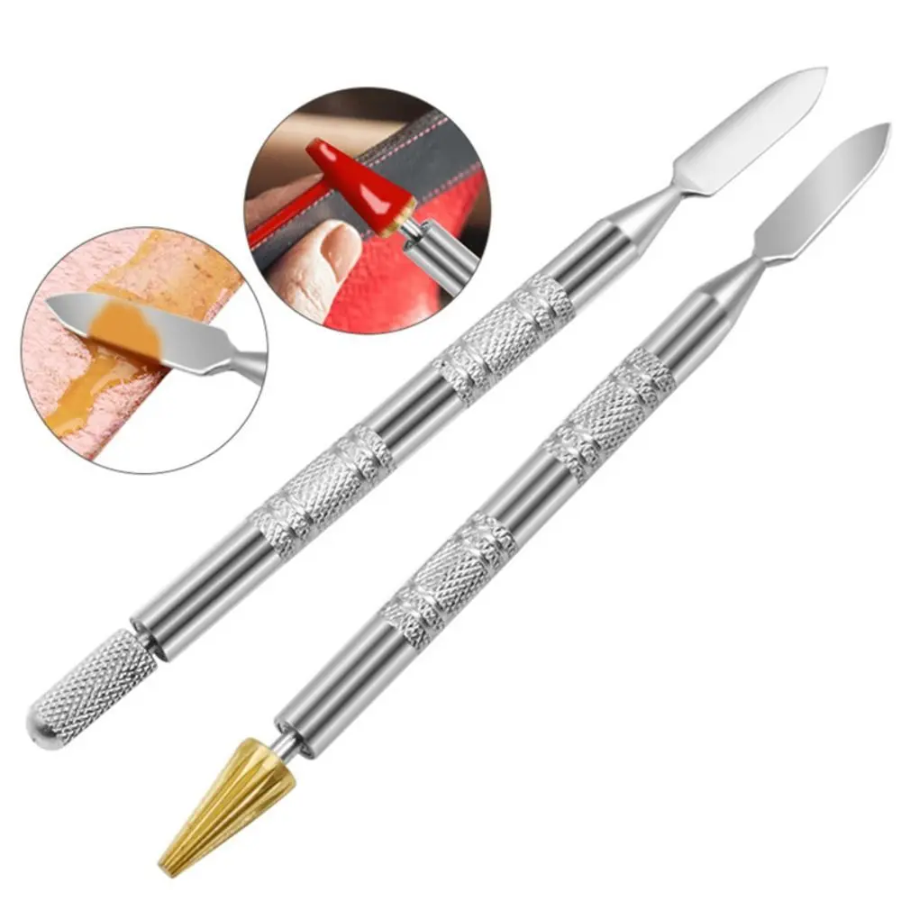 

1Pc Leather Edge Oil Pen DIY Double Head Gluing Dye Pen Stainless Steel Paint Roller Stick for Leather Handcraft Tools