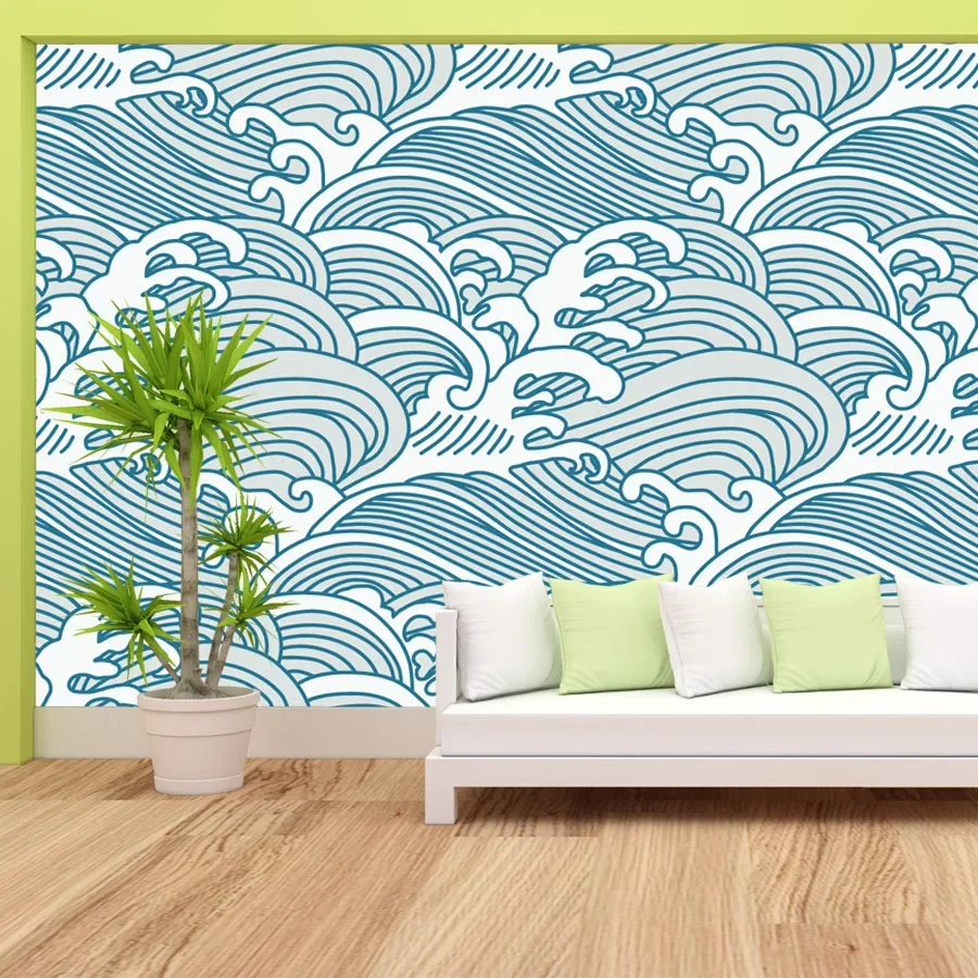 

Custom Peel and Stick Accept Wallpaper for Living Room Bedroom Walls Papers Home Decor Nature Sofa Decoration Sea Wave Covering